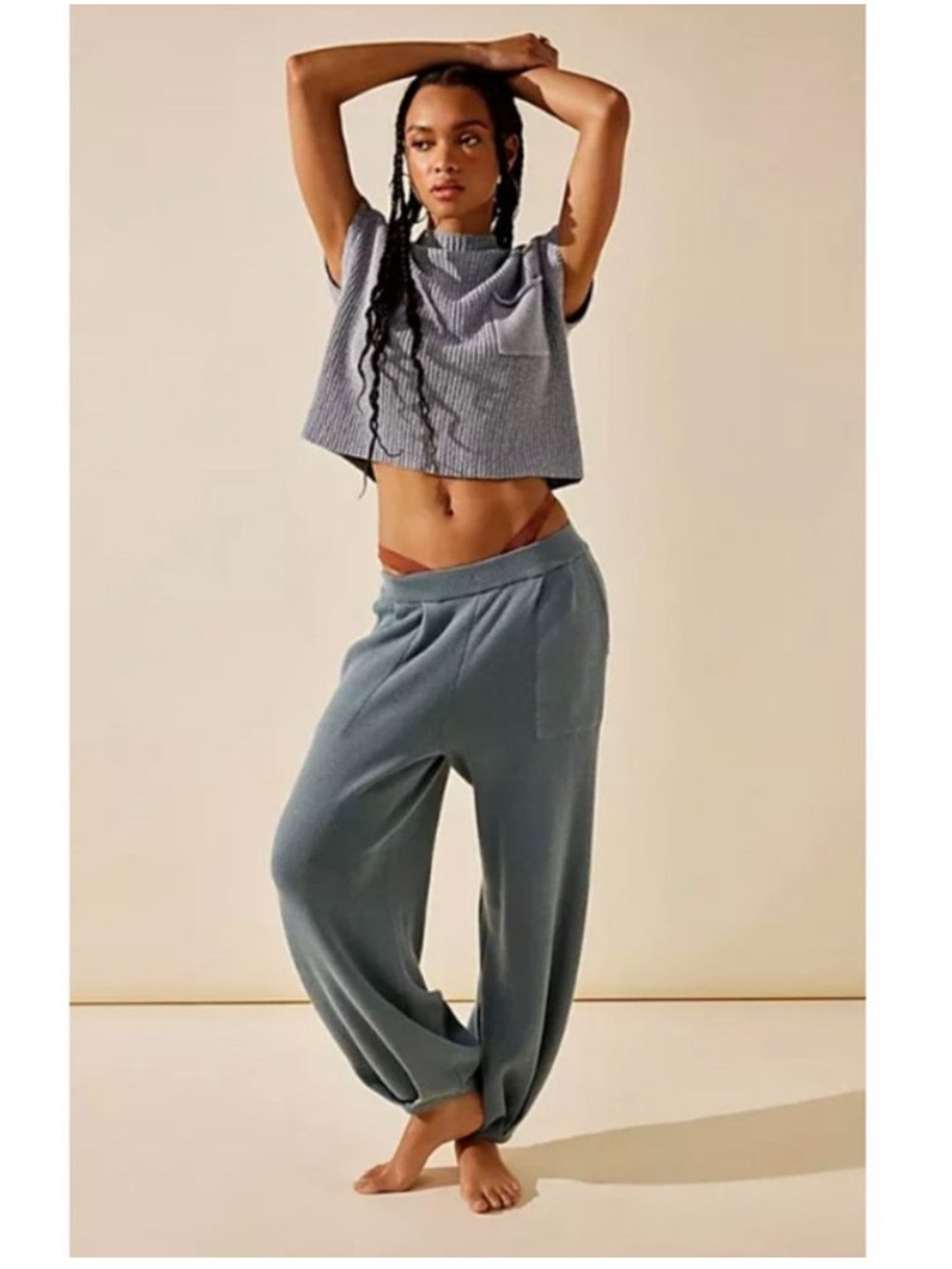 Free People Freya Sweater Set size small Slate NEW